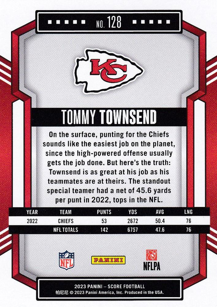 2023 Panini Score Football Tommy Townsend Kansas City Chiefs #128