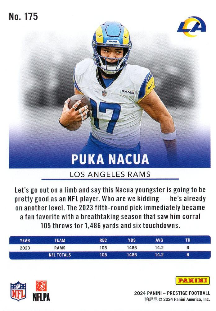 2024 Panini Prestige Puka Nacua #175 Los Angeles Rams