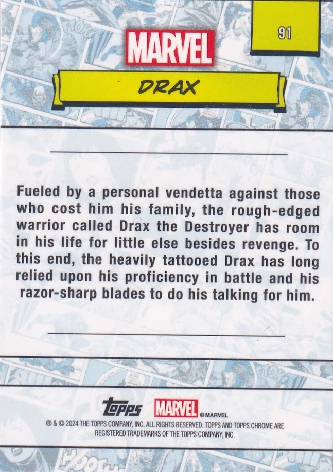 2024 Topps Chrome Marvel Drax #91