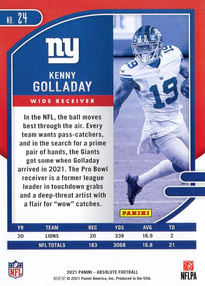 2021 Panini Absolute Retail Kenny Golladay #24 New York Giants