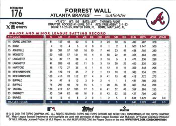 2024 Topps Chrome Refractor Parallel Forrest Wall RC Atlanta Braves #176