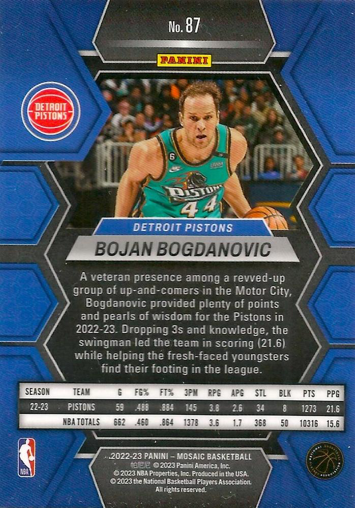 2022 Panini Mosaic Bojan Bogdanovic #87 Detroit Pistons