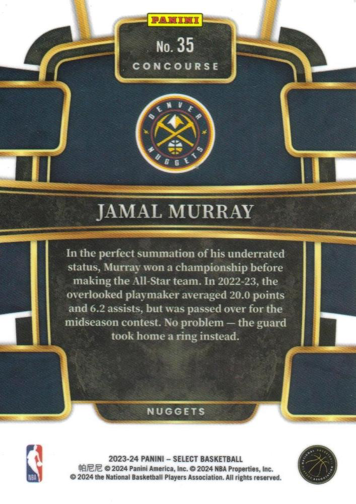 2023 Panini Select NBA Blue Jamal Murray #35 Denver Nuggets