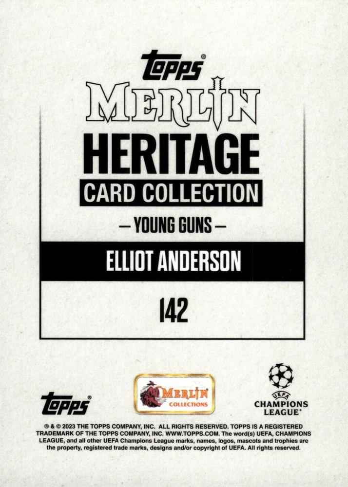 2023 Topps Merlin Heritage UCC Elliot Anderson Young Guns #142 Newcastle United