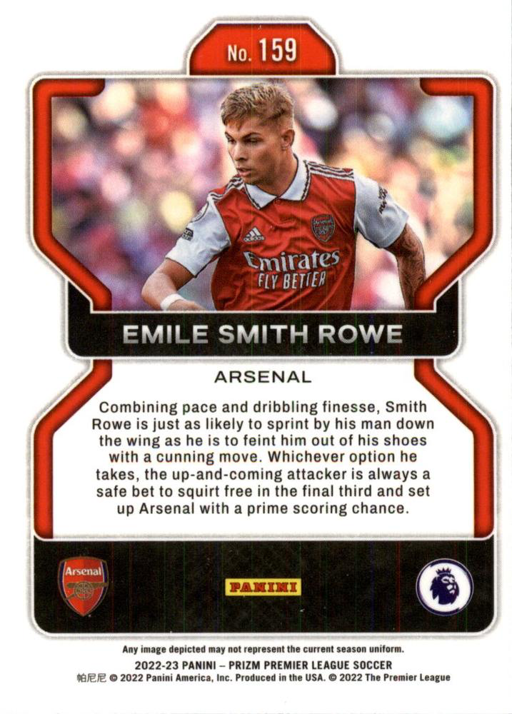 2022 Panini Prizm Premier League Emile Smith Rowe #159 Arsenal FC