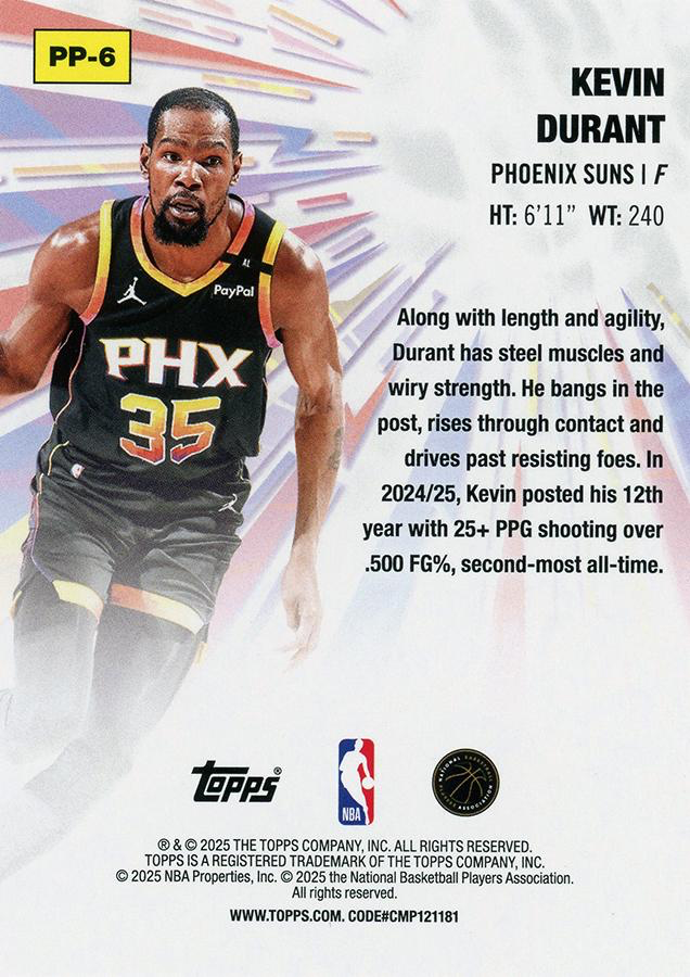 2025 Topps NBA Power Players Kevin Durant PP-6 Phoenix Suns
