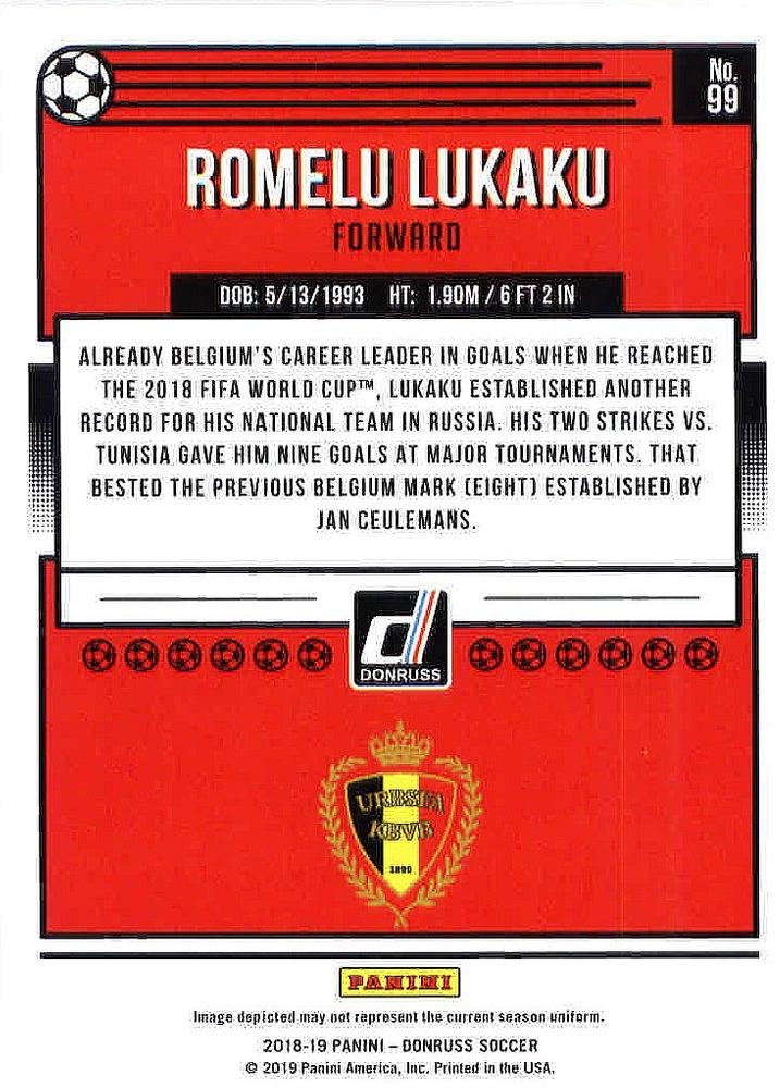 2018 Panini Donruss Romelu Lukaku #99 Belgium