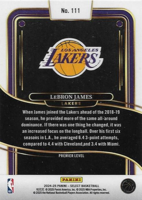 2024 Panini Select LeBron James Blue #111 Los Angeles Lakers