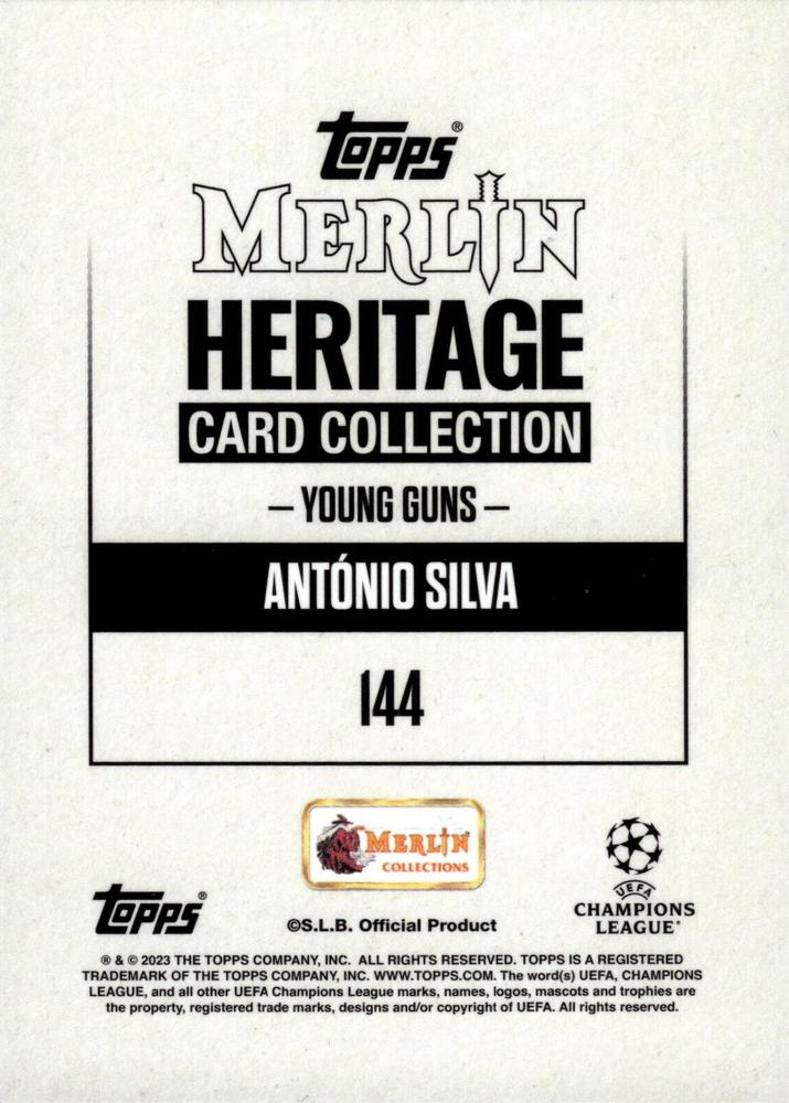 2023 Topps Merlin Heritage UCC António Silva Young Guns #144 Benfica