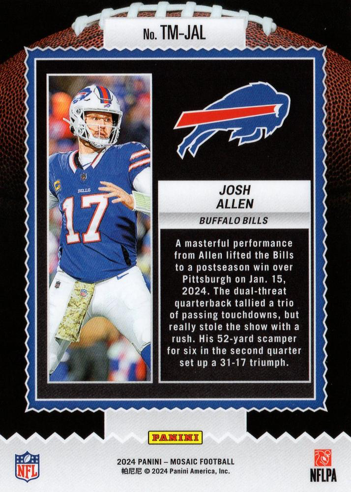 2024 Panini Mosaic Football Touchdown Masters Josh Allen Buffalo Bills #TM-JAL