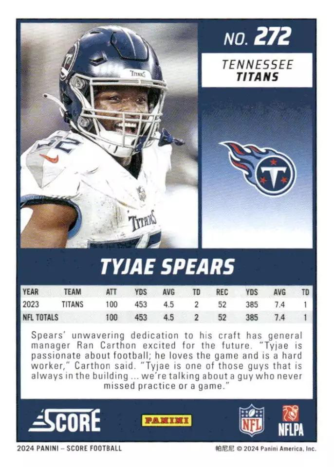 2024 Panini Score Football Tyjae Spears Tennessee Titans #272