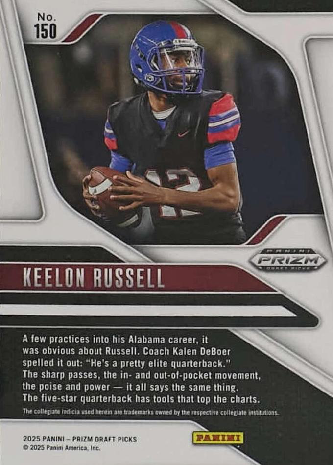 2025 Panini Prizm Draft Picks Keelon Russell #150 Alabama Crimson Tide