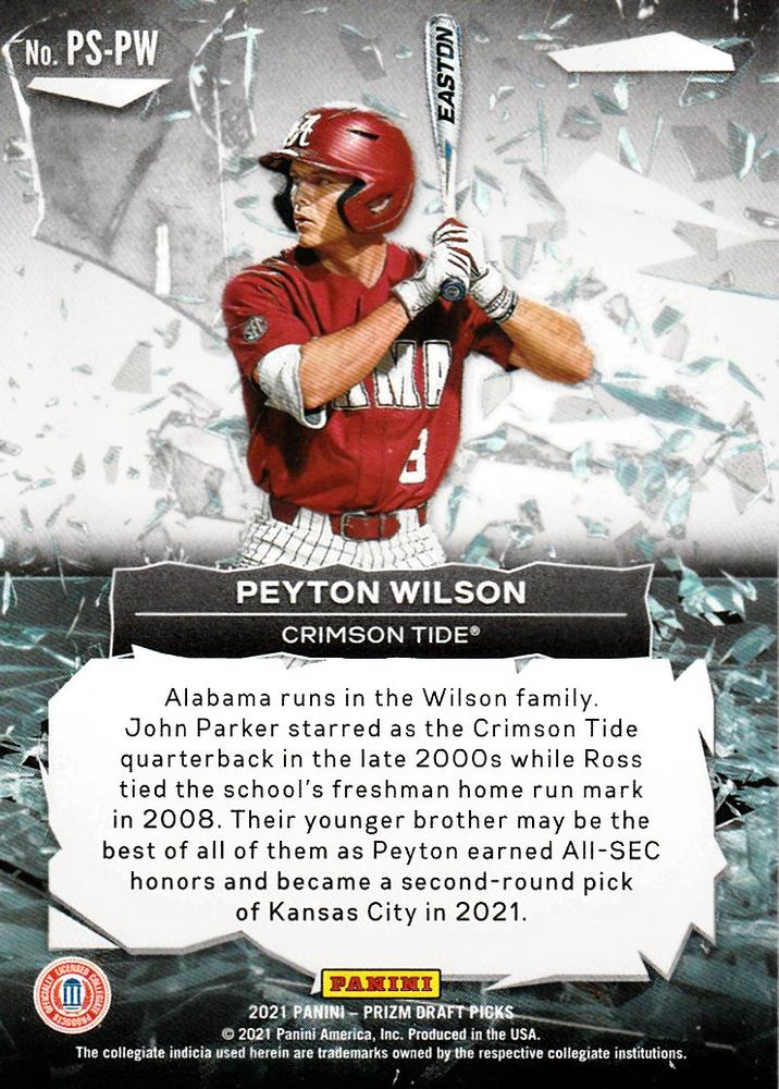 2021 Panini Prizm Draft Picks Power Surge Peyton Wilson #PS-PW Alabama Crimson Tide