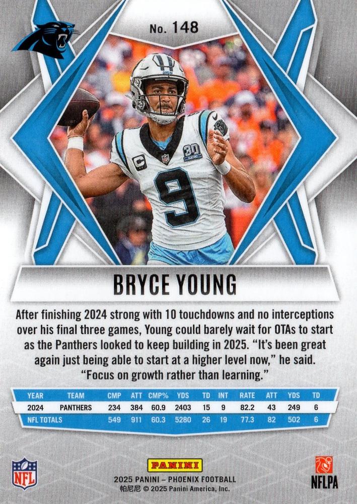 2025 Panini Phoenix Bryce Young #148 Carolina Panthers