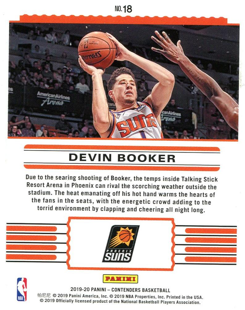 2019 Panini Contenders Front Row Seat Devin Booker #18 Phoenix Suns