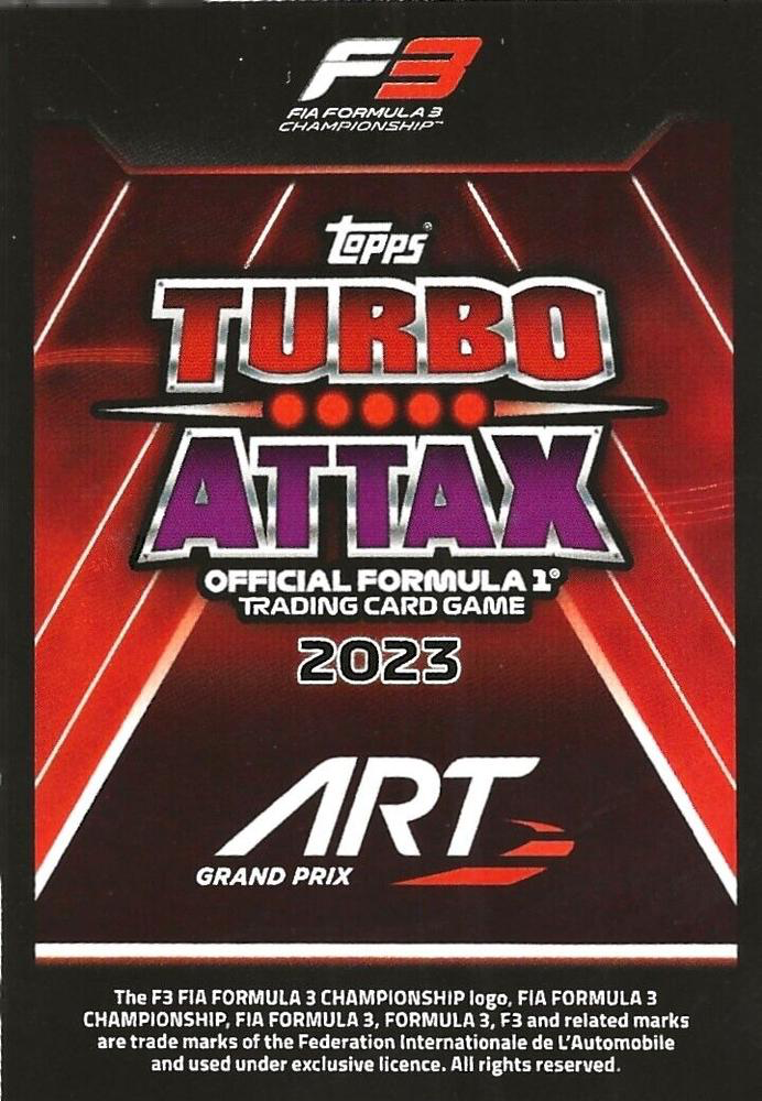 2023 Topps Turbo Attax F1 Victor Martins CC #309 ART Grand Prix