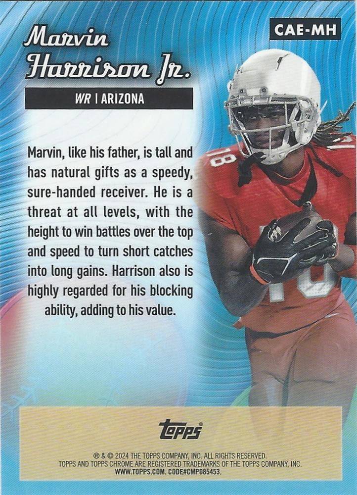 2024 Topps Chrome Chrome All-Etch Marvin Harrison Jr. #CAE-MH Arizona Cardinals