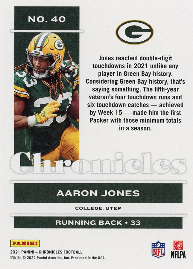 2021 Panini Chronicles Pink Aaron Jones #40 Green Bay Packers