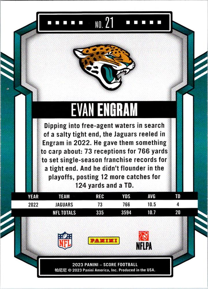 2023 Panini Score Football Evan Engram Jacksonville Jaguars #21
