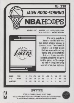 2023 Panini Hoops Jalen Hood-Schifino RC #238 Los Angeles Lakers