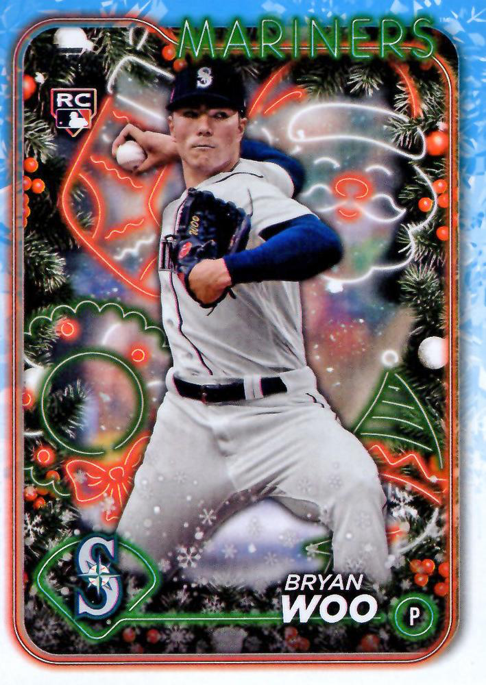 2024 Topps Holiday Bryan Woo RC Seattle Mariners #H193