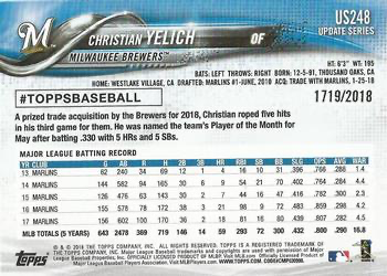 2018 Topps Update Gold /2018 Christian Yelich #US248 Milwaukee Brewers