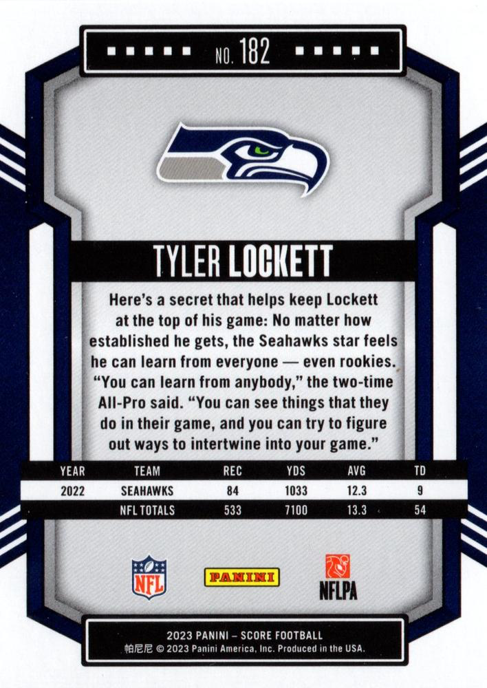 2023 Panini Score Football Tyler Lockett Seattle Seahawks #182