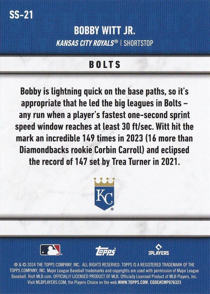 2024 Topps Series 2 Significant Statistics Bobby Witt Jr. Kansas City Royals #SS-21