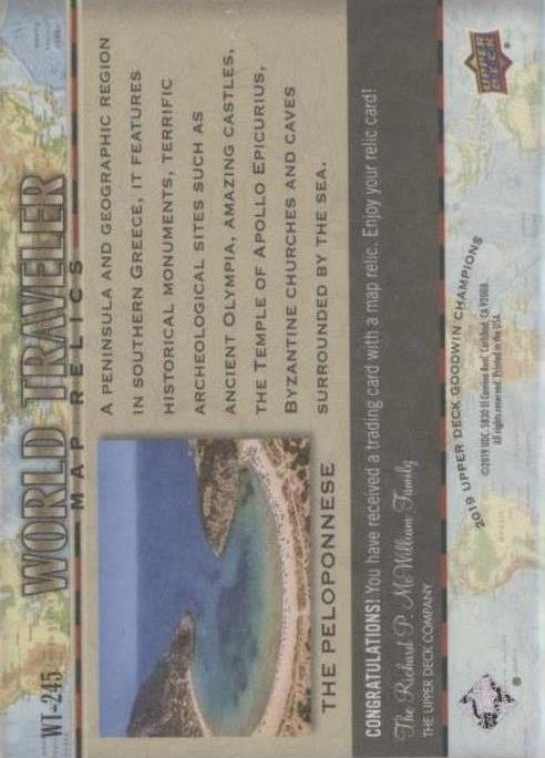 2019 Upper Deck Goodwin Champions World Traveler Map Relics The Peloponnese #WT-245