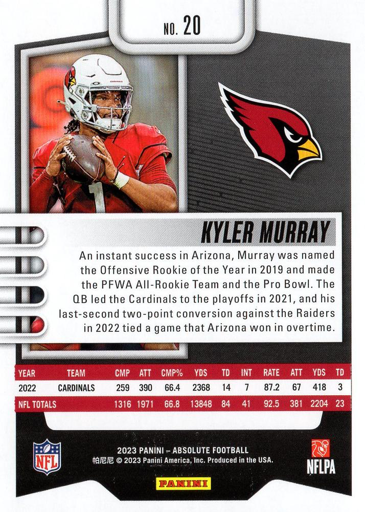 2023 Panini Absolute Kyler Murray #20 Arizona Cardinals