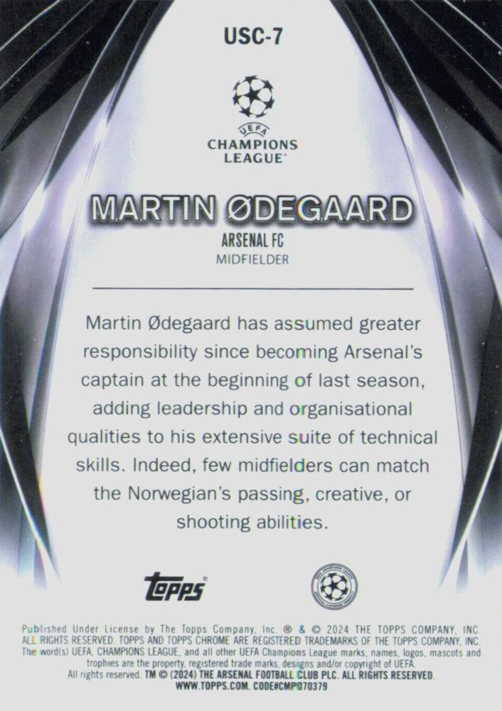 2023 Topps UCC Ultimate Stage Chrome Martin Ødegaard USC-7 Arsenal FC