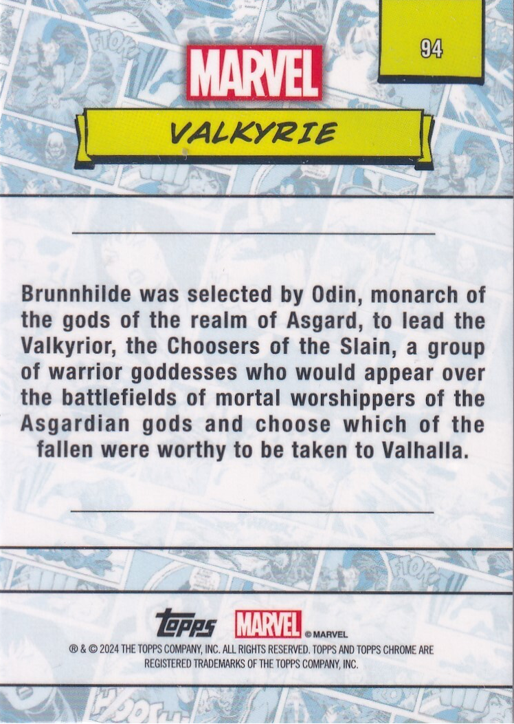 2024 Topps Chrome Marvel Valkyrie #94