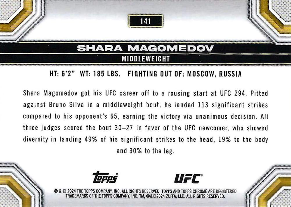 2024 Topps Chrome UFC Shara Magomedov RC #141