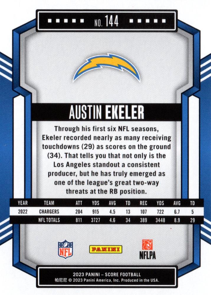 2023 Panini Score Football Austin Ekeler Los Angeles Chargers #144