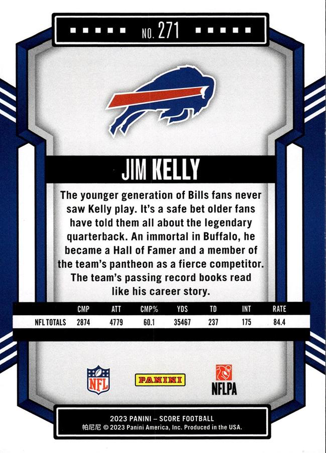 2023 Panini Score Football Jim Kelly Buffalo Bills #271