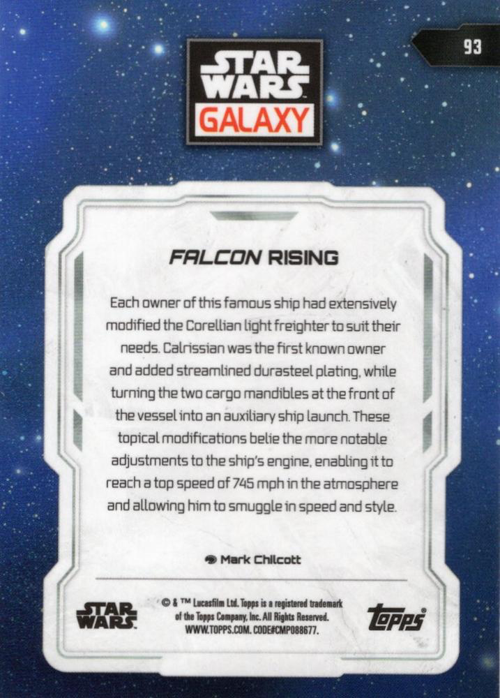 2024 Topps Chrome Star Wars Galaxy Falcon Rising #93