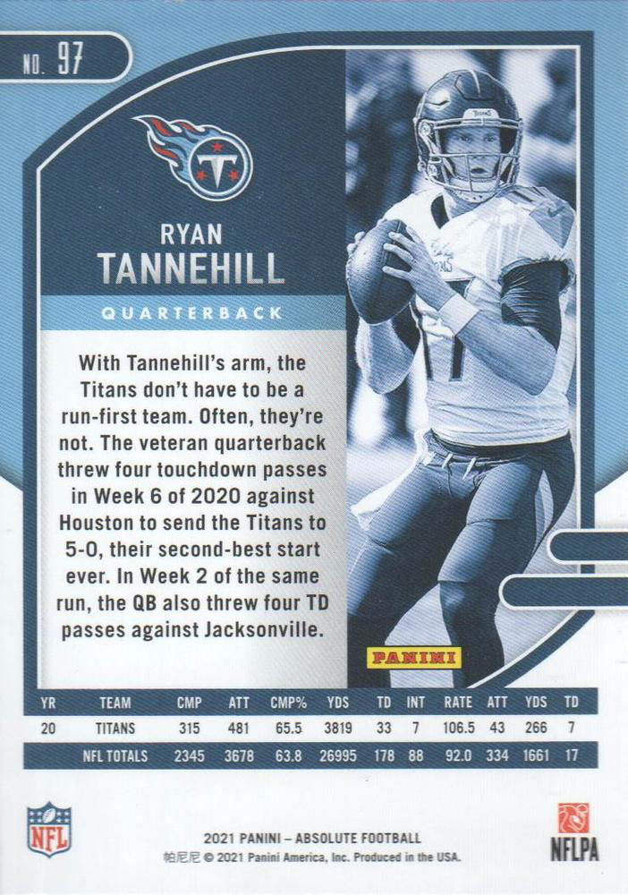 2021 Panini Absolute Retail Ryan Tannehill #97 Tennessee Titans