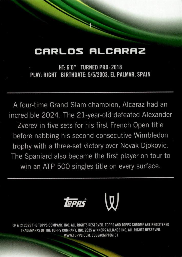 2025 Topps Chrome Tennis Geometric Carlos Alcaraz #1
