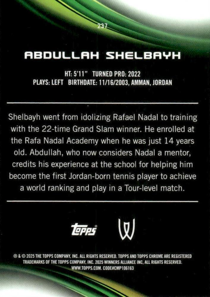 2025 Topps Chrome Tennis Geometric Abdullah Shelbayh #237