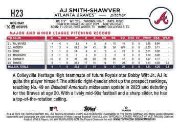 2024 Topps Holiday AJ Smith-Shawver RC Atlanta Braves #H23