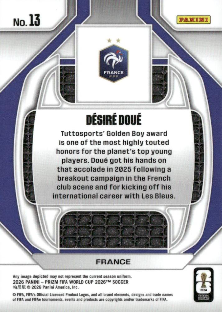 2026 Panini Prizm FIFA World Cup New Era Desire Doue #13 France