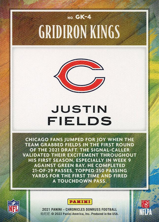 2021 Panini Chronicles Gridiron Kings Justin Fields #GK-4 Chicago Bears