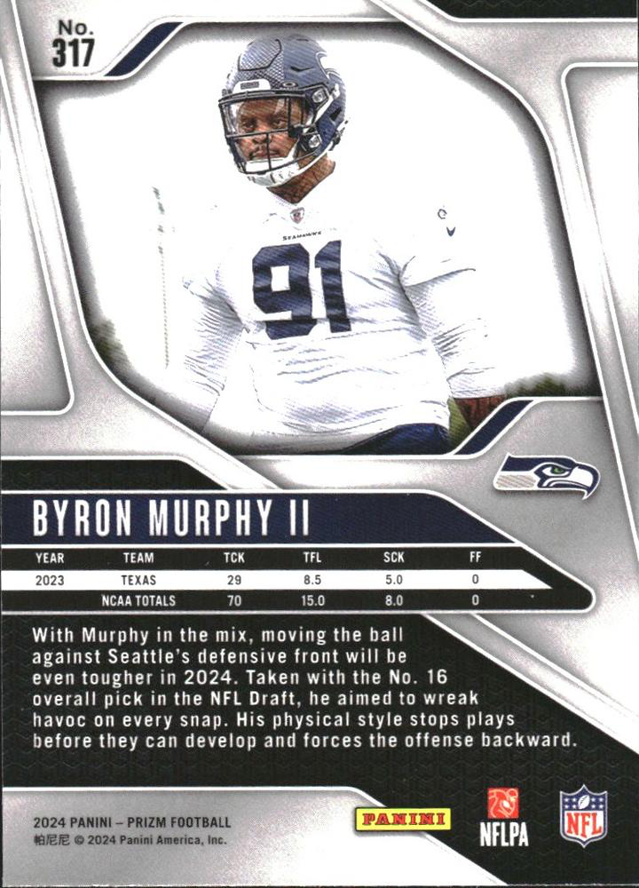 2024 Panini Prizm Byron Murphy II RC #317 Seattle Seahawks