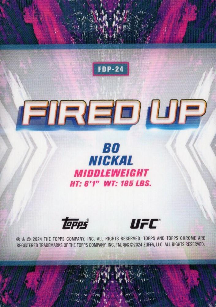 2024 Topps Chrome UFC Fired Up Bo Nickal #FDP-24