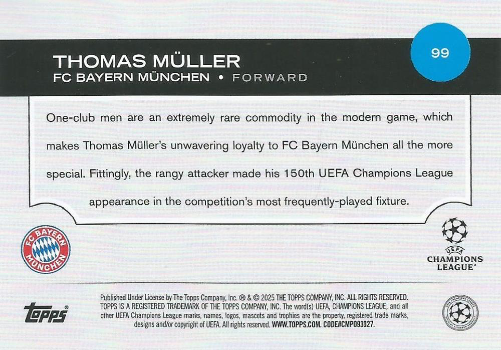 2024 Topps UCC Thomas Müller #99 FC Bayern Munchen