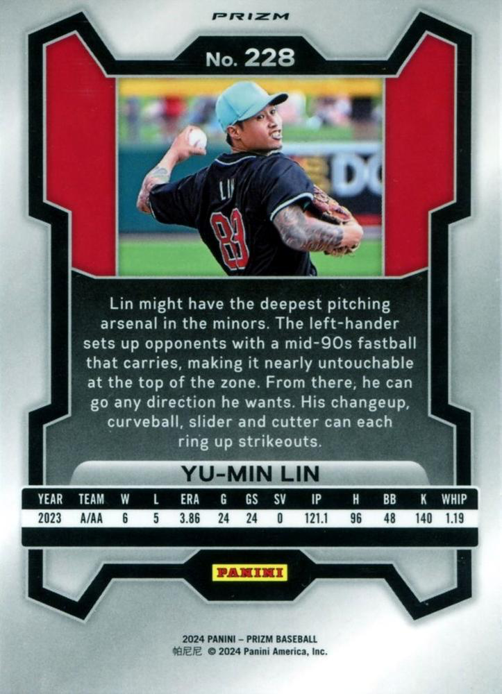 2024 Panini Prizm Pink Ice Prizms Yu-Min Lin Arizona Diamondbacks #228