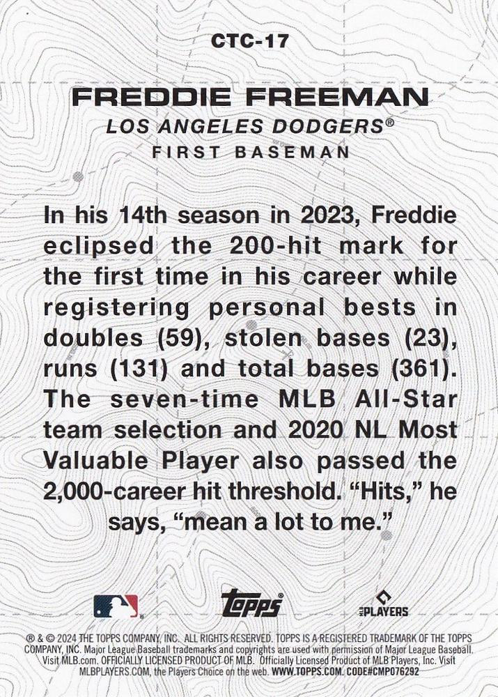 2024 Topps Series City to city 2 Freddie Freeman #CTC-17 Los Angeles Dodgers