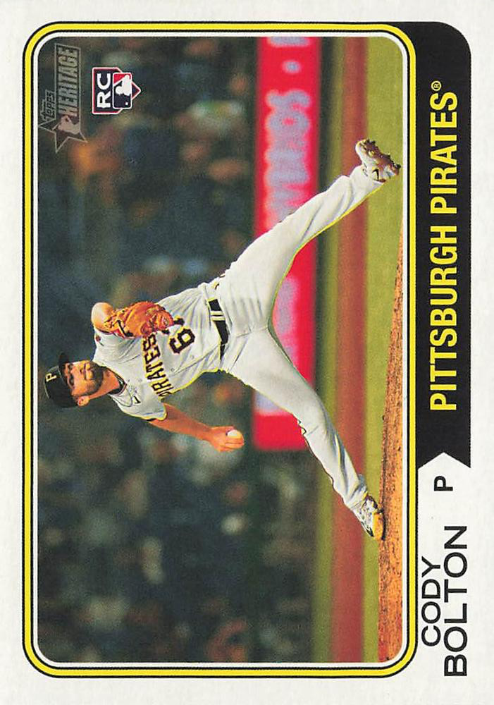 2023 Topps Heritage Cody Bolton RC Pittsburgh Pirates #607