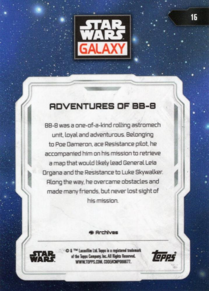 2024 Topps Chrome Star Wars Galaxy Adventures of BB-8 #16
