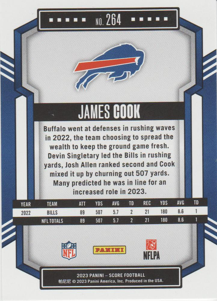 2023 Panini Score Football James Cook Buffalo Bills #264